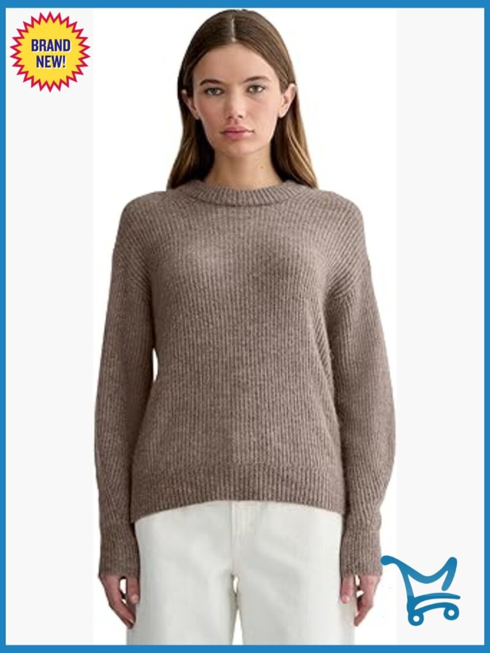 Lightweight Alpaca Blend Pullover Crew Neck Sweater